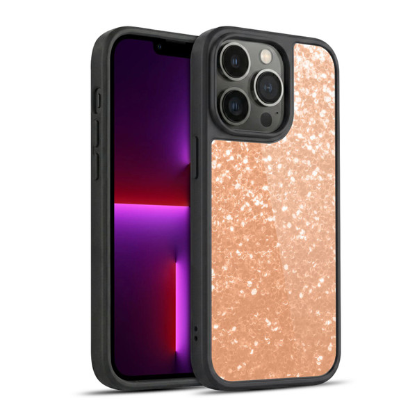 PLdesign Sparkle Prints Peach Gel Armour Case For Apple iPhone 13 Pro