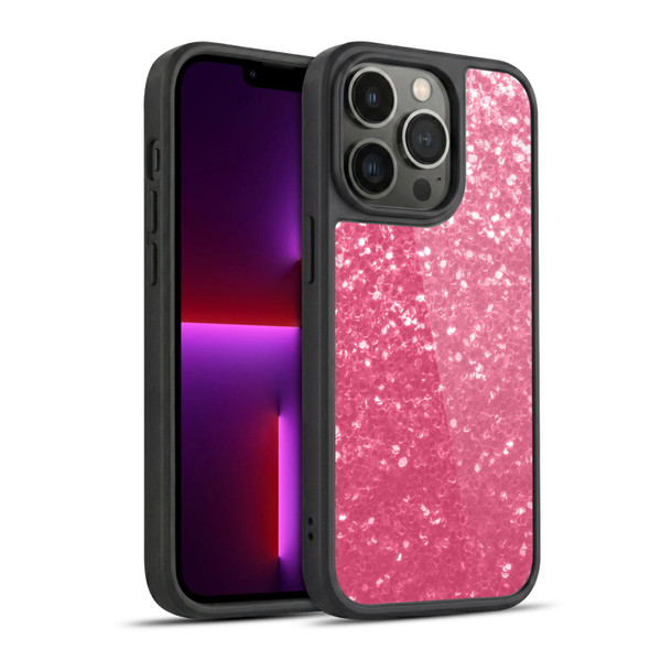 PLdesign Sparkle Prints Rose Pink Gel Armour Case For Apple iPhone 13 Pro