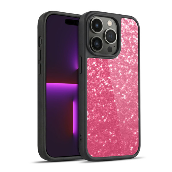 PLdesign Sparkle Prints Rose Pink Gel Armour Case For Apple iPhone 14 Pro