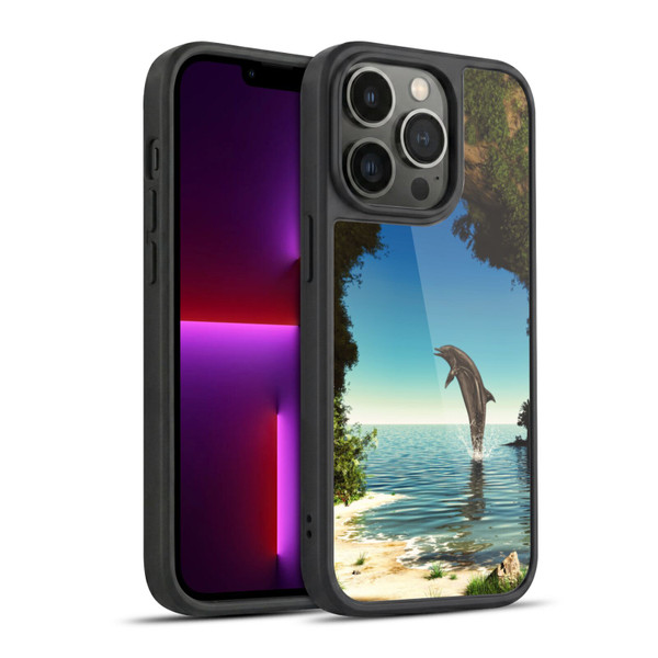 Simone Gatterwe Dolphins Hidden Cave Gel Armour Case For Apple iPhone 13 Pro