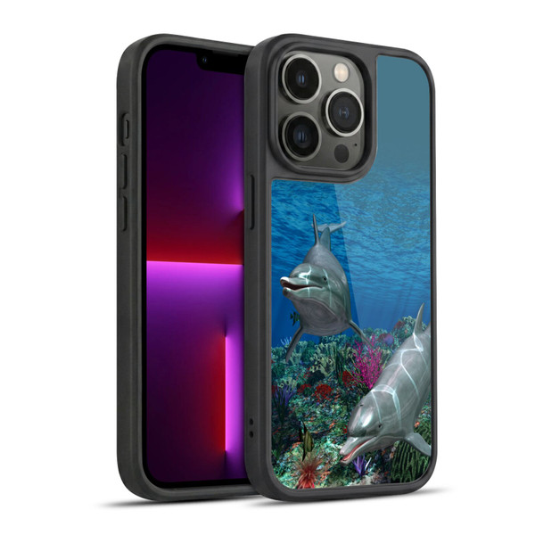 Simone Gatterwe Dolphins Twins Gel Armour Case For Apple iPhone 13 Pro