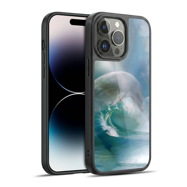 Simone Gatterwe Dolphins Ocean Waves Gel Armour Case For Apple iPhone 14 Pro Max