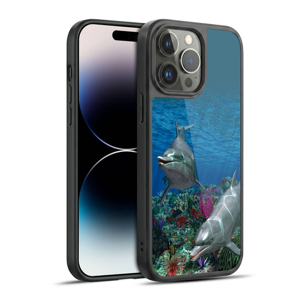 Simone Gatterwe Dolphins Twins Gel Armour Case For Apple iPhone 14 Pro Max