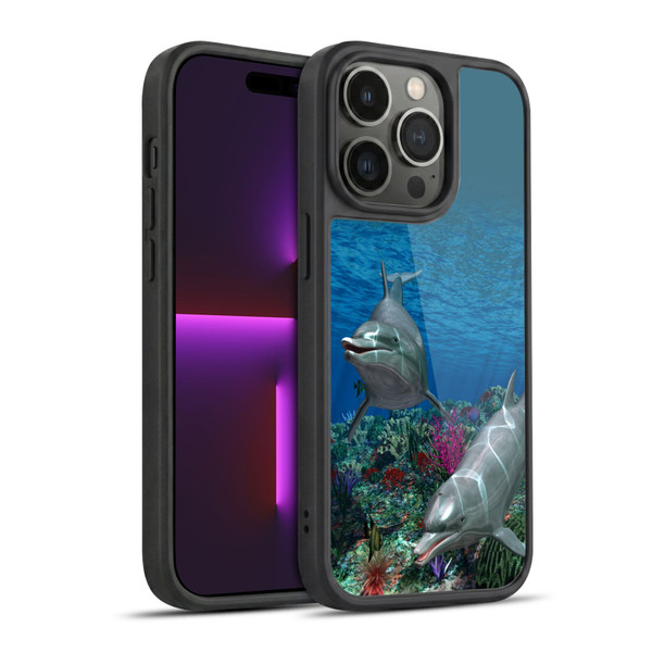 Simone Gatterwe Dolphins Twins Gel Armour Case For Apple iPhone 14 Pro