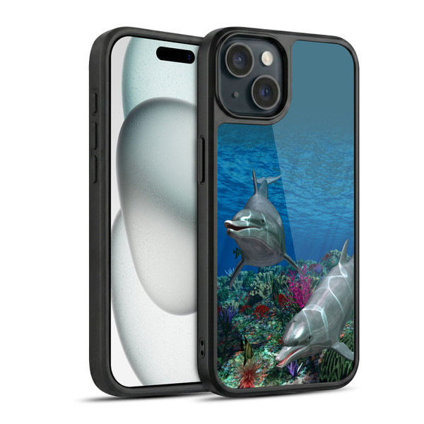 Simone Gatterwe Dolphins Twins Gel Armour Case For Apple iPhone 15