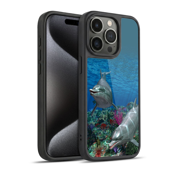 Simone Gatterwe Dolphins Twins Gel Armour Case For Apple iPhone 15 Pro