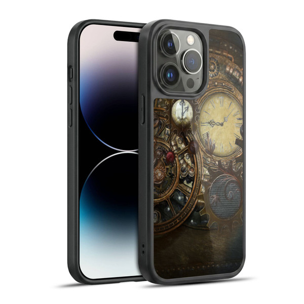 Simone Gatterwe Steampunk Clocks Gel Armour Case For Apple iPhone 14 Pro Max