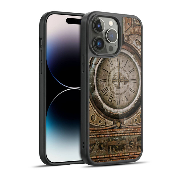 Simone Gatterwe Steampunk Grunge Clock Gel Armour Case For Apple iPhone 14 Pro Max