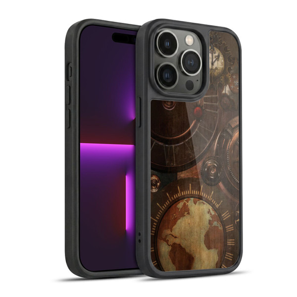 Simone Gatterwe Steampunk Clocks And Gears Gel Armour Case For Apple iPhone 14 Pro