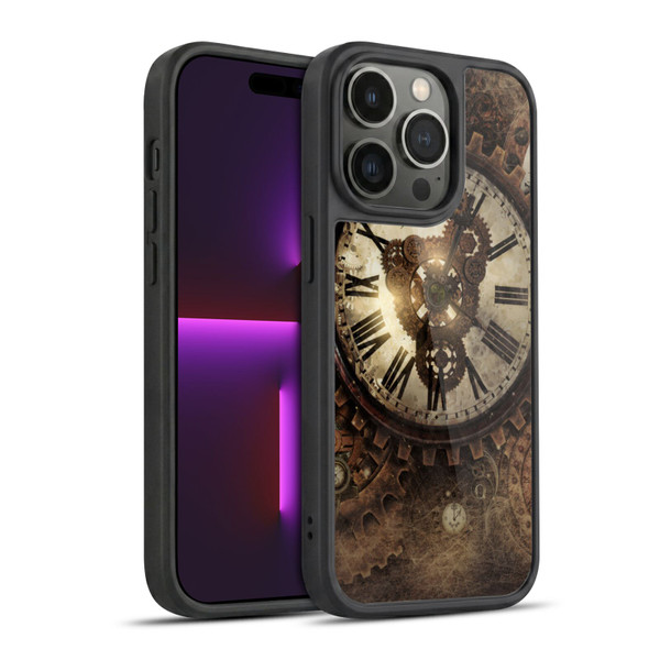 Simone Gatterwe Steampunk Vintage Clock Gel Armour Case For Apple iPhone 14 Pro