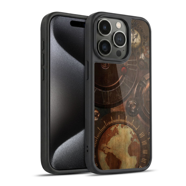 Simone Gatterwe Steampunk Clocks And Gears Gel Armour Case For Apple iPhone 15 Pro