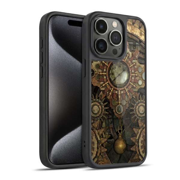 Simone Gatterwe Steampunk Rusty Vintage Gears Gel Armour Case For Apple iPhone 15 Pro