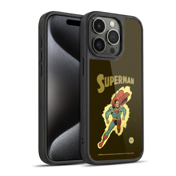 Superman DC Comics Vintage Fashion Comic Gel Armour Case For Apple iPhone 15 Pro