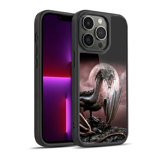 Sarah Richter Fantasy Creatures Black Dragon Roaring Gel Armour Case For Apple iPhone 13 Pro