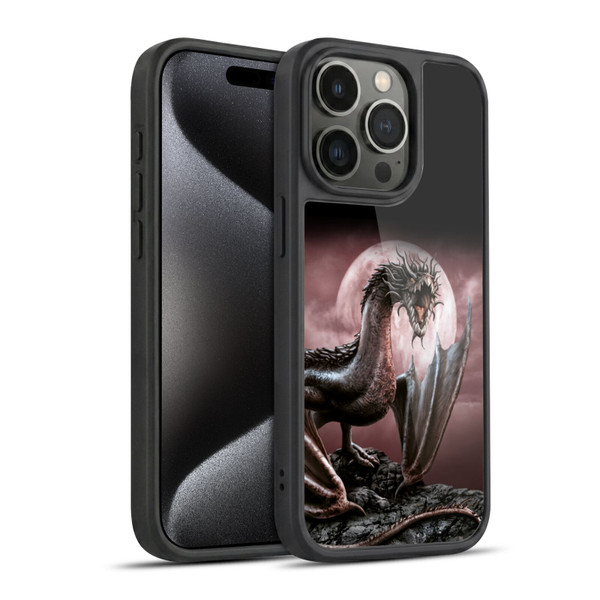 Sarah Richter Fantasy Creatures Black Dragon Roaring Gel Armour Case For Apple iPhone 15 Pro