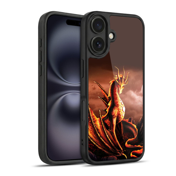 Sarah Richter Fantasy Creatures Red Fire Dragon With Volcano Gel Armour Case For Apple iPhone 16