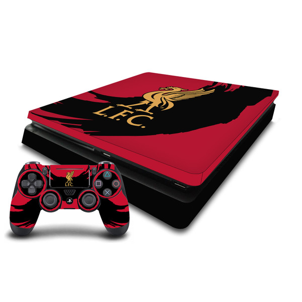 Liverpool Football Club Art Sweep Stroke Vinyl Sticker Skin Decal Cover for Sony PS4 Slim Console & Controller