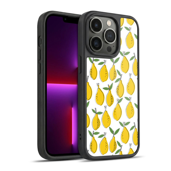 Andrea Lauren Design Food Pattern Lemons Gel Armour Case For Apple iPhone 13 Pro