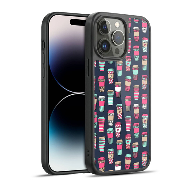 Andrea Lauren Design Food Pattern Coffee Gel Armour Case For Apple iPhone 14 Pro Max