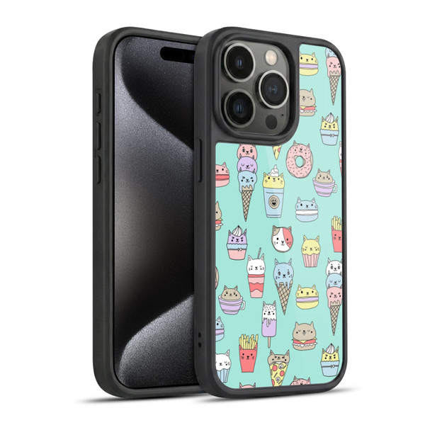 Andrea Lauren Design Food Pattern Catfood Gel Armour Case For Apple iPhone 15 Pro
