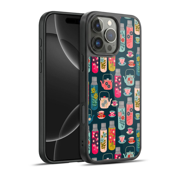 Andrea Lauren Design Food Pattern Jars & Teacups Gel Armour Case For Apple iPhone 16 Pro Max