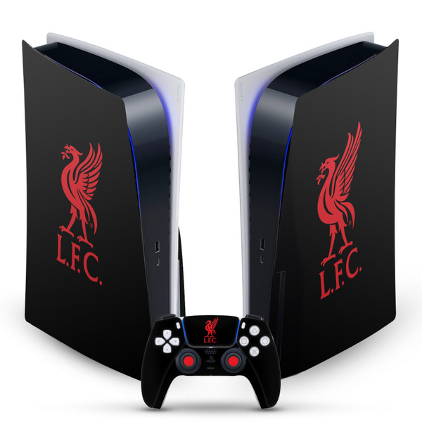 Liverpool Football Club Art Liver Bird Red On Black Vinyl Sticker Skin Decal Cover for Sony PS5 Disc Edition Bundle