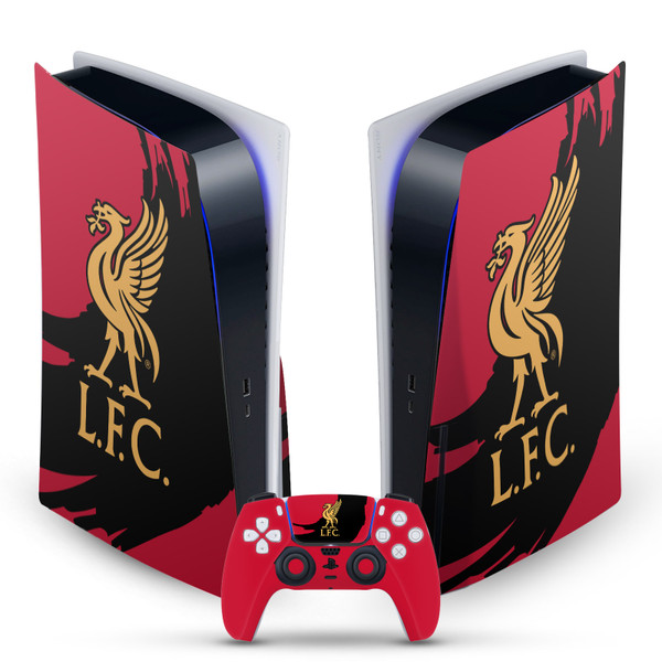Liverpool Football Club Art Sweep Stroke Vinyl Sticker Skin Decal Cover for Sony PS5 Disc Edition Bundle
