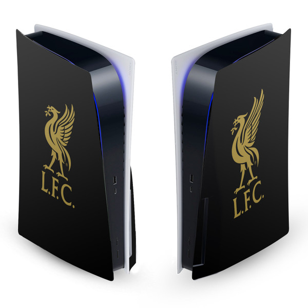 Liverpool Football Club Art Liver Bird Gold On Black Vinyl Sticker Skin Decal Cover for Sony PS5 Disc Edition Console