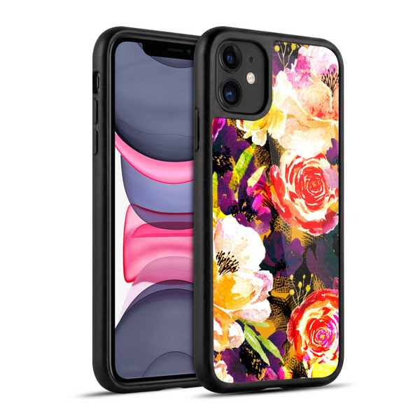 Anis Illustration Flowers Purple Gel Armour Case For Apple iPhone 11