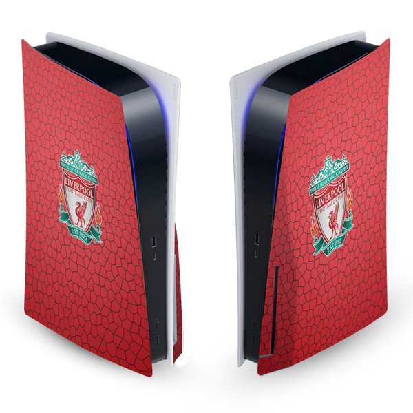 Liverpool Football Club Art Crest Red Mosaic Vinyl Sticker Skin Decal Cover for Sony PS5 Disc Edition Console