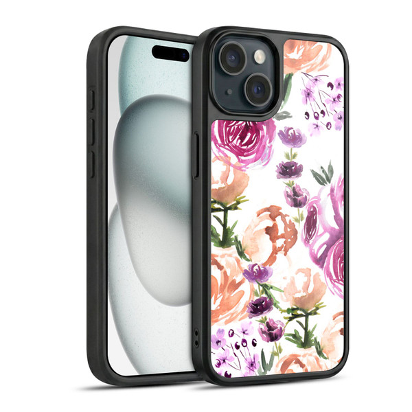 Anis Illustration Flowers Watercolour Gel Armour Case For Apple iPhone 15