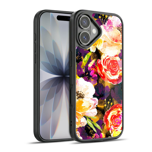 Anis Illustration Flowers Purple Gel Armour Case For Apple iPhone 17