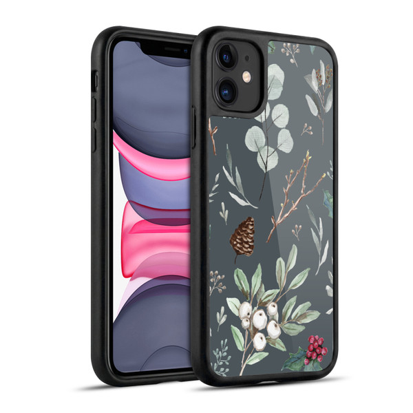 Anis Illustration Floral Pattern Christmas Eucalyptus Blue Gel Armour Case For Apple iPhone 11