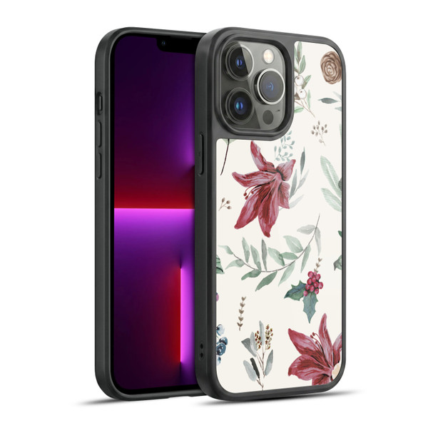 Anis Illustration Floral Pattern Christmas Eucalyptus Gel Armour Case For Apple iPhone 13 Pro Max