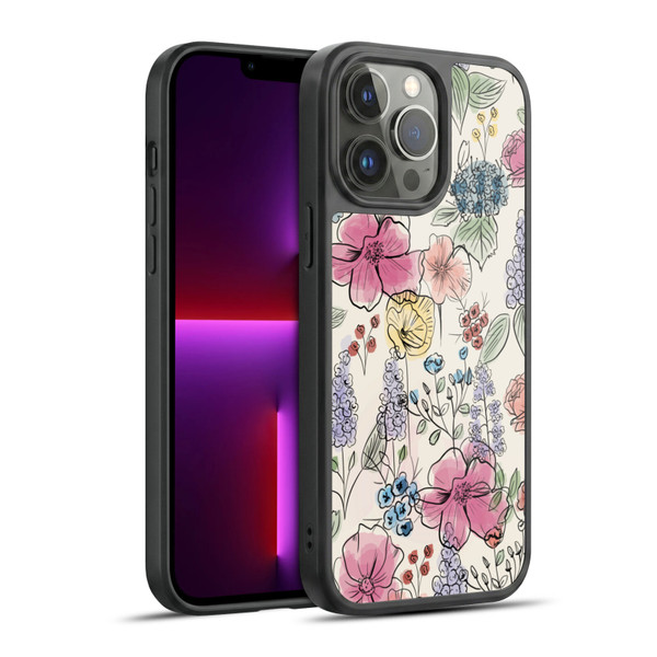 Anis Illustration Floral Pattern Wild Garden Gel Armour Case For Apple iPhone 13 Pro Max