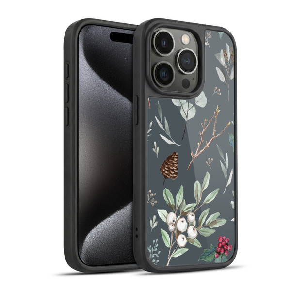 Anis Illustration Floral Pattern Christmas Eucalyptus Blue Gel Armour Case For Apple iPhone 15 Pro