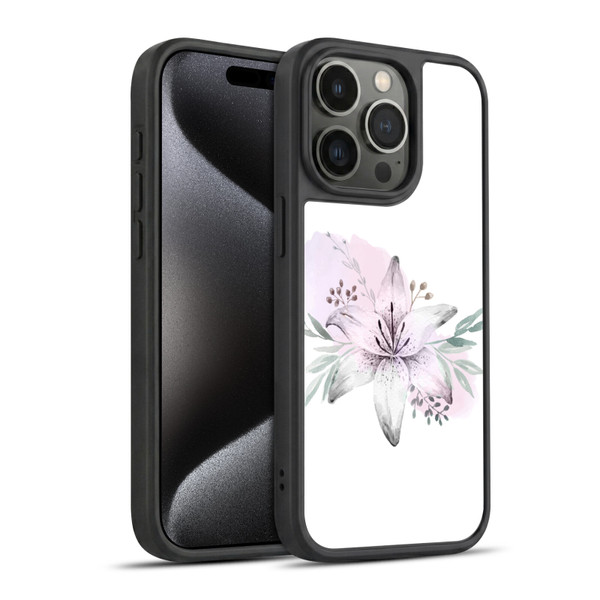 Anis Illustration Floral Pattern Lilium Flower Gel Armour Case For Apple iPhone 15 Pro