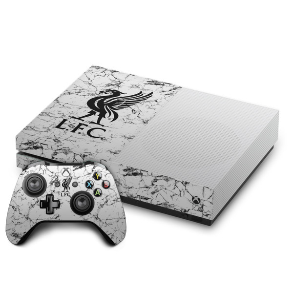 Liverpool Football Club Art Black Liver Bird Marble Vinyl Sticker Skin Decal Cover for Microsoft One S Console & Controller