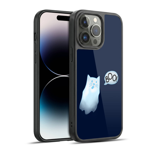 Beth Wilson Doodle Cats 2 Boo Halloween Ghost Gel Armour Case For Apple iPhone 14 Pro Max
