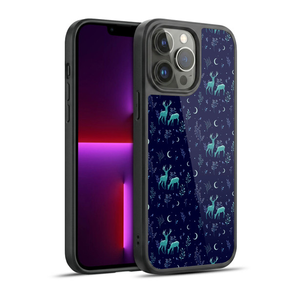 Episodic Drawing Pattern Deers In The Moonlight Gel Armour Case For Apple iPhone 13 Pro Max