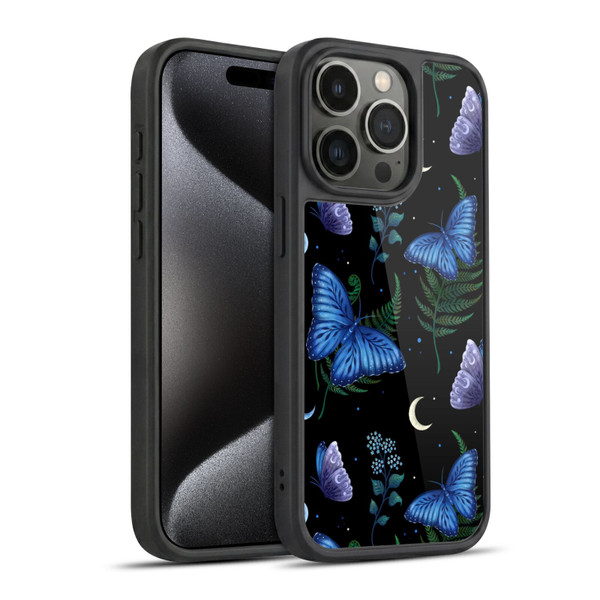 Episodic Drawing Pattern Blue Morpho Butterfly Gel Armour Case For Apple iPhone 15 Pro