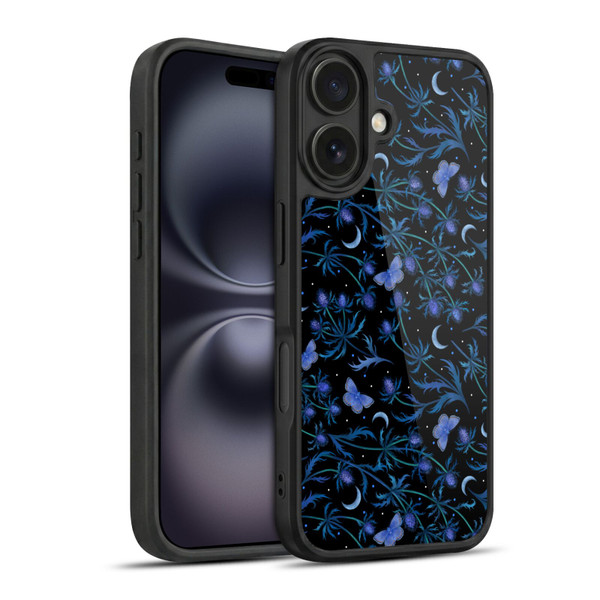 Episodic Drawing Pattern Blue Thistle Gel Armour Case For Apple iPhone 16