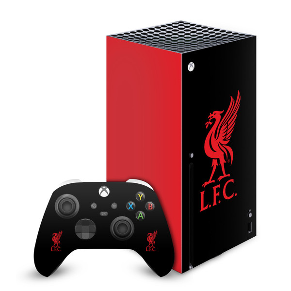 Liverpool Football Club Art Liver Bird Red On Black Vinyl Sticker Skin Decal Cover for Microsoft Series X Console & Controller