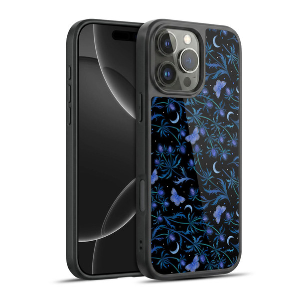 Episodic Drawing Pattern Blue Thistle Gel Armour Case For Apple iPhone 16 Pro Max