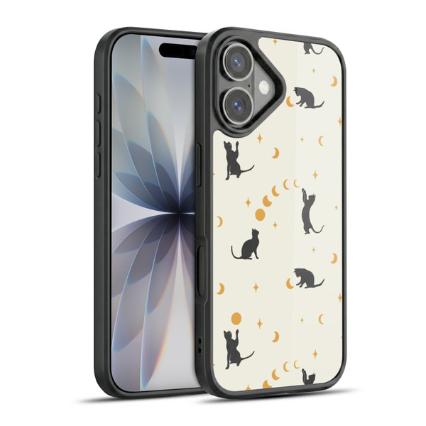 Episodic Drawing Pattern Cat And Moon Gel Armour Case For Apple iPhone 17