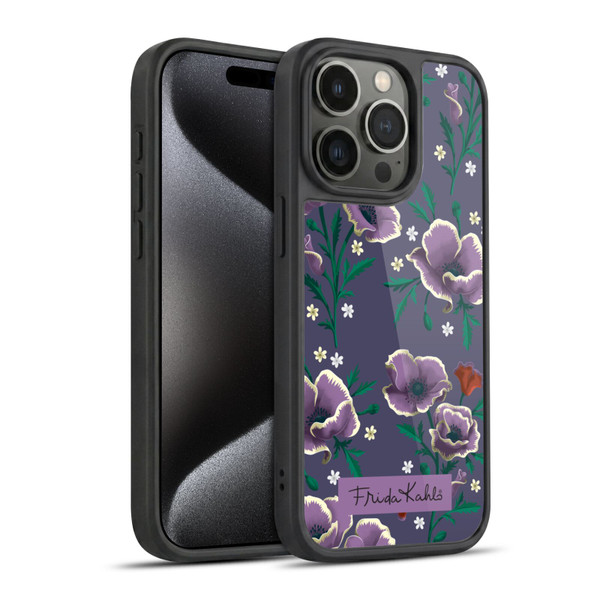 Frida Kahlo Flowers Purple Gel Armour Case For Apple iPhone 15 Pro