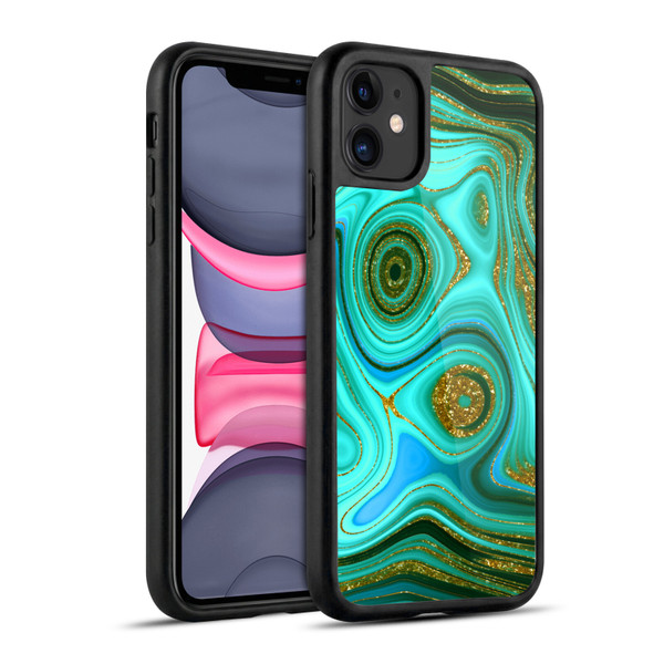 UtArt Malachite Emerald Liquid Gem Gel Armour Case For Apple iPhone 11