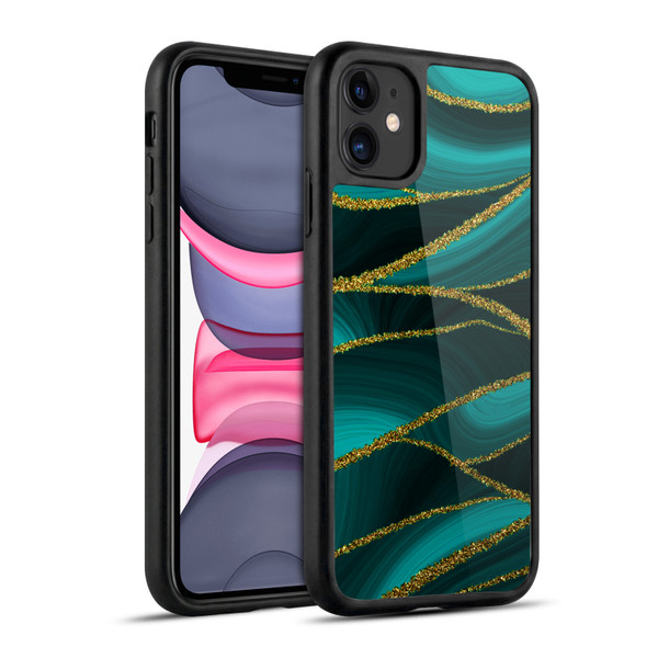 UtArt Malachite Emerald Turquoise Shimmers Gel Armour Case For Apple iPhone 11