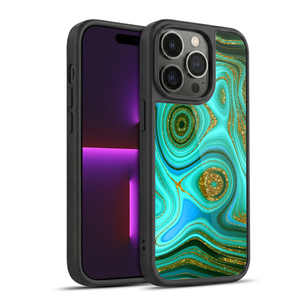 UtArt Malachite Emerald Liquid Gem Gel Armour Case For Apple iPhone 14 Pro