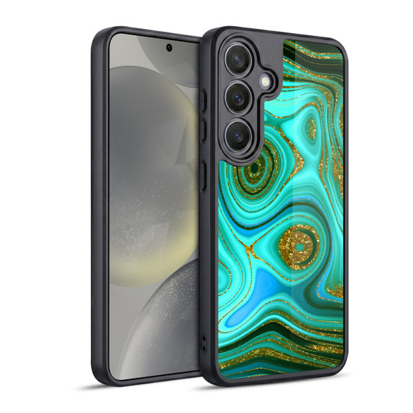 UtArt Malachite Emerald Liquid Gem Gel Armour Case For Samsung Galaxy S24 5G